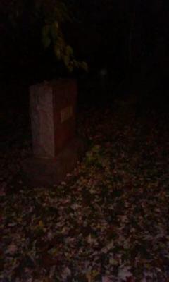 orb to the right of headstone